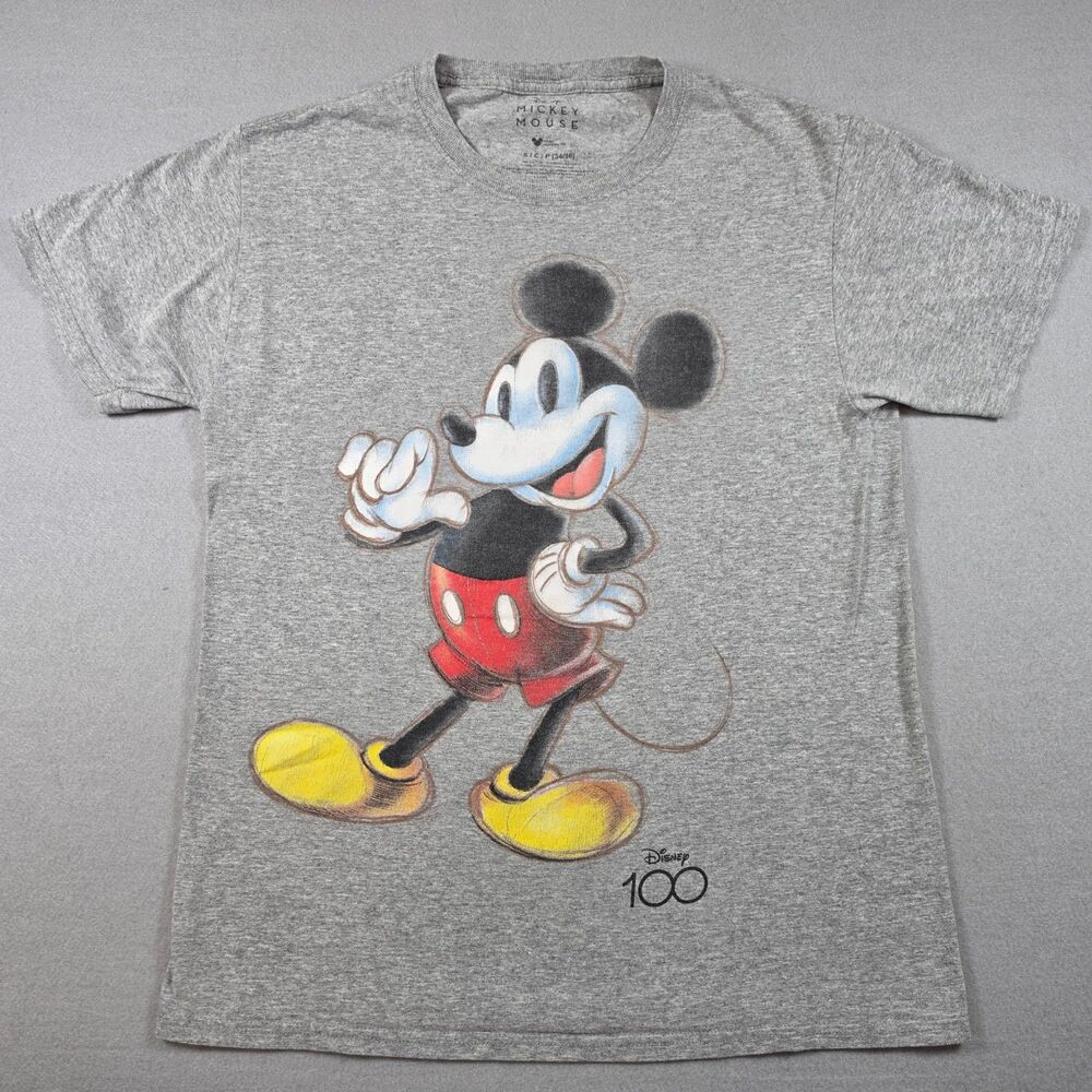Disney Mickey Mouse Shirt Size S Gray Disney 100 Graphic T-Shirt